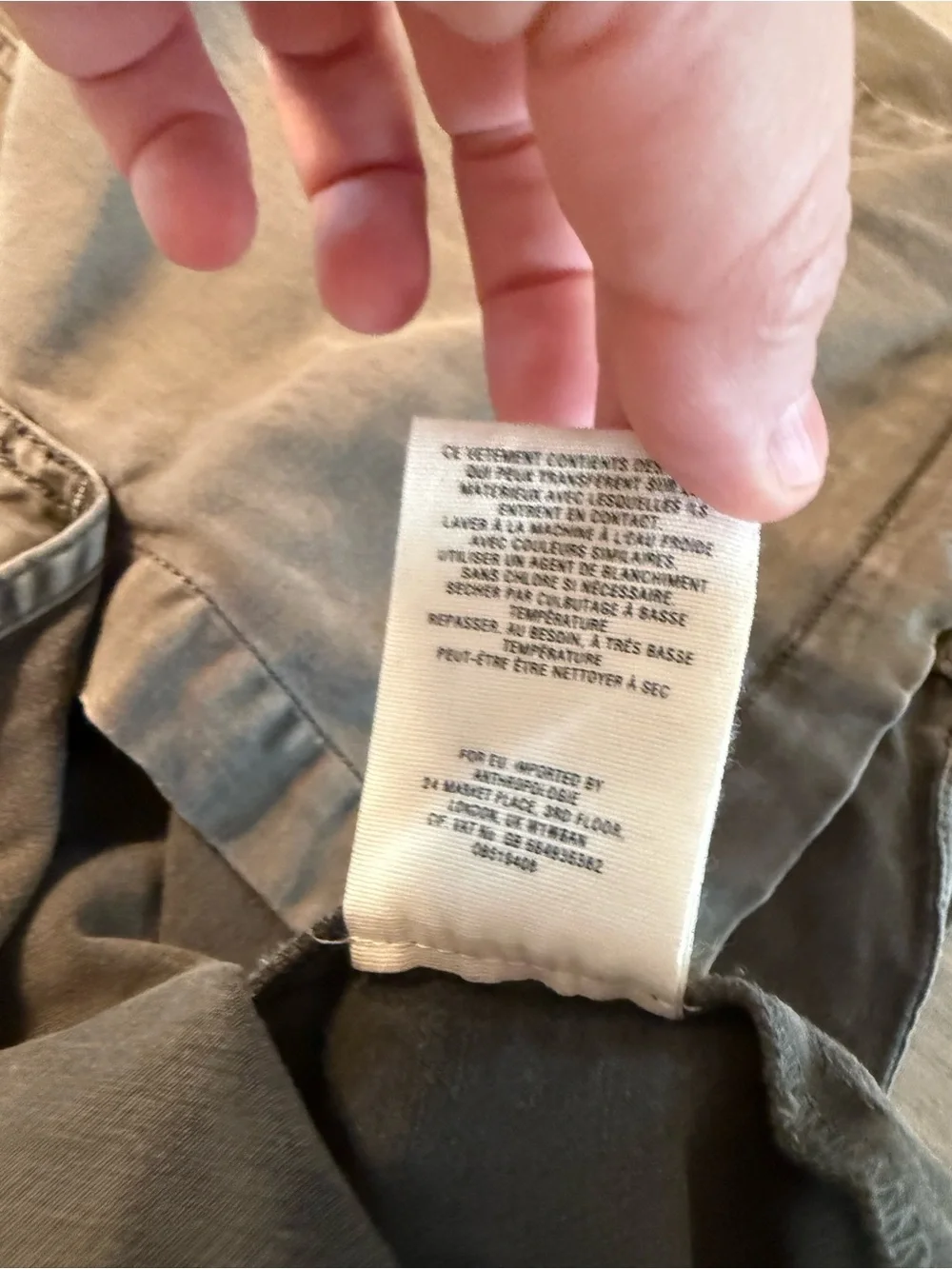 Pilcro Washed Olive Utility Skirt